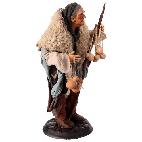 Neapolitan nativity figurine, shepherd with cheese 18cm 3