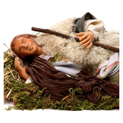 Neapolitan nativity figurine, sleeping man 18cm 2