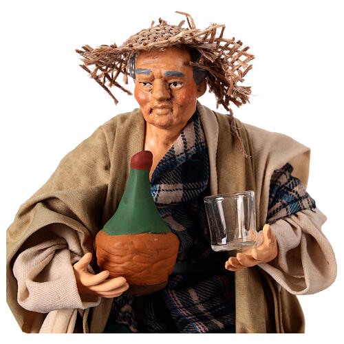 Neapolitan nativity figurine, drunk man 18cm 2