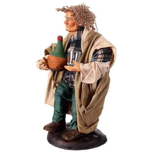 Neapolitan nativity figurine, drunk man 18cm 4