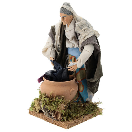 Neapolitan nativity figurine, old washerwoman 18cm 3