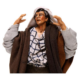 Neapolitan nativity figurine, kneeling man 18cm