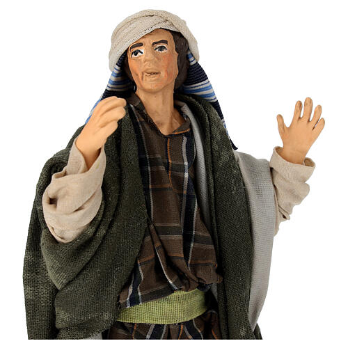 Neapolitan nativity figurine, kneeling man 18cm 2