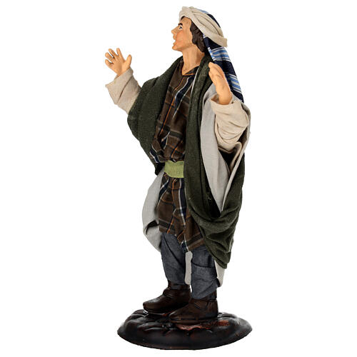 Neapolitan nativity figurine, kneeling man 18cm 3