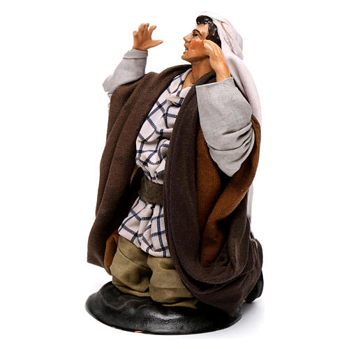 Neapolitan nativity figurine, kneeling man 18cm 3