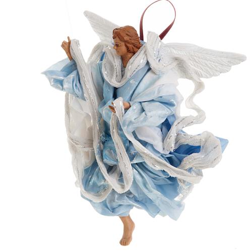 Anjo azul 18 cm presépio napolitano 3