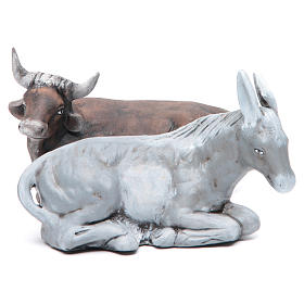 Neapolitan nativity set, ox and ass 18cm