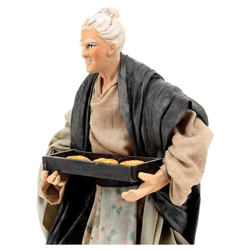 Mujer con cesta de pan 18 cm. belén napolitano 4