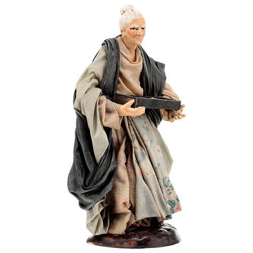 Santon crèche Napolitaine 18 cm femme avec panier de pain 5