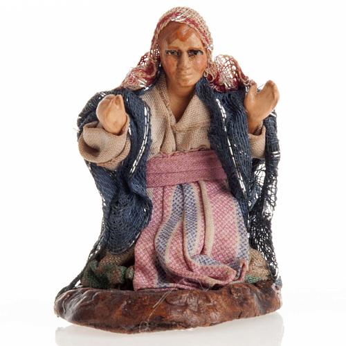 Neapolitan nativity figurine, kneeling woman 8cm 1