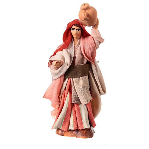 Santon crèche Napolitaine 8 cm femme avec broc 1