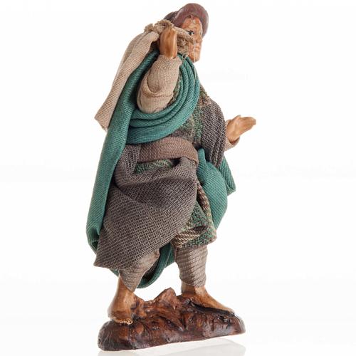 Uomo con sacco 8 cm presepe napoletano 2