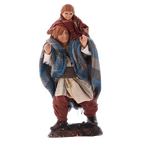 Neapolitan Nativity figurine, Man giving child a piggyback ride