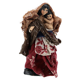 Neapolitan Nativity figurine, Woman with child 8cm