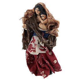 Neapolitan Nativity figurine, Woman with child 8cm