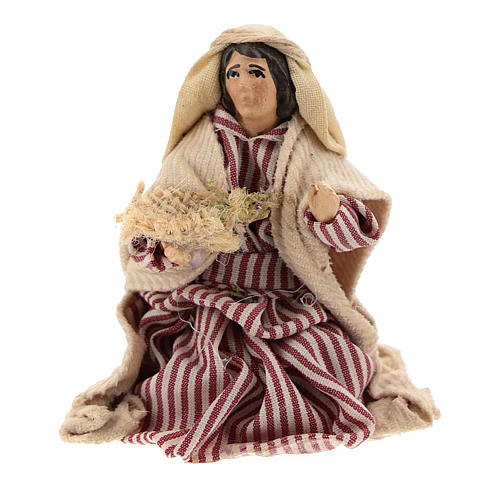 Neapolitan Nativity figurine, Kneeling beggar 8cm 1