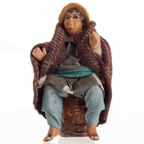 Neapolitan Nativity figurine, Sitting man 8cm 1