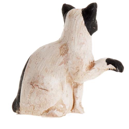 Gato branco e preto 8 cm presépio Nápoles 2