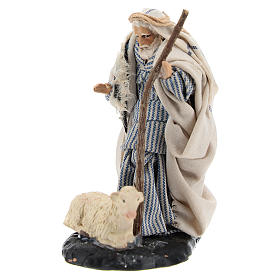 Neapolitan Nativity figurine, Old man with sheep 8cm