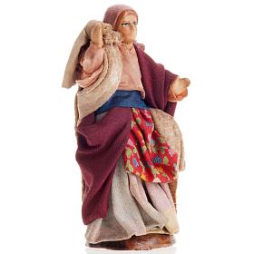 Neapolitan Nativity figurine, Woman with sack 8cm