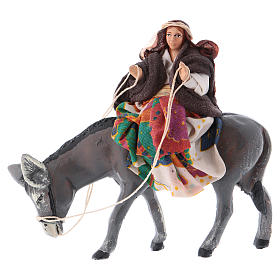 Kobieta na osiołku 8 cm figurka szopka neapolitańska