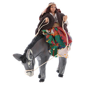 Kobieta na osiołku 8 cm figurka szopka neapolitańska