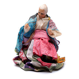 Anziana seduta 8 cm presepe Napoli