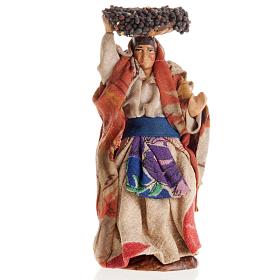 Frau mit Traubenkorb neapolitanische Krippe 8 cm