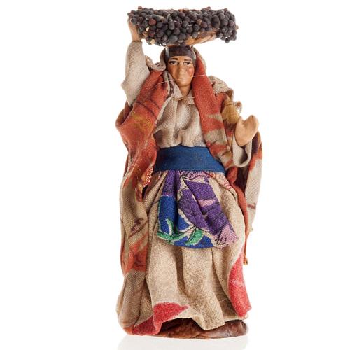 Neapolitan Nativity figurine, Woman with grape basket 8cm 1
