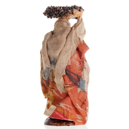 Neapolitan Nativity figurine, Woman with grape basket 8cm 2