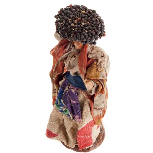 Neapolitan Nativity figurine, Woman with grape basket 8cm 3