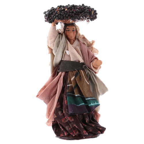 Neapolitan Nativity figurine, Woman with grape basket 8cm 4