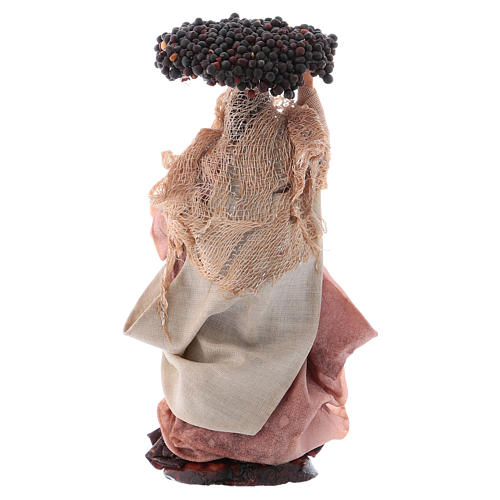 Neapolitan Nativity figurine, Woman with grape basket 8cm 5