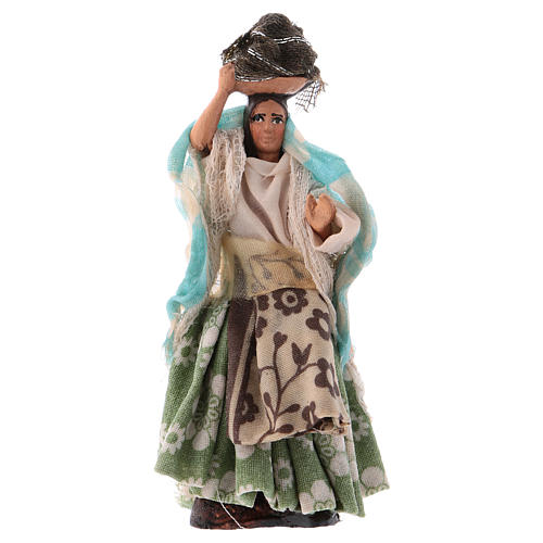Frau mit Wäsche auf dem Kopf neapolitanische Krippe 8 cm 1