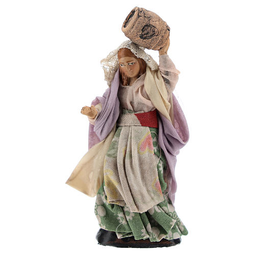 Neapolitan Nativity figurine, Woman with barrel 8cm 1