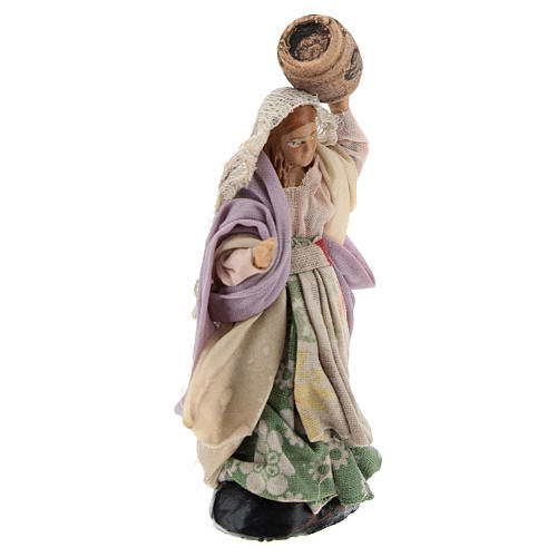 Neapolitan Nativity figurine, Woman with barrel 8cm 3