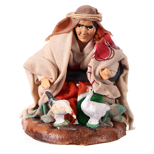 Neapolitan Nativity figurine, Woman with chickens 8cm 1