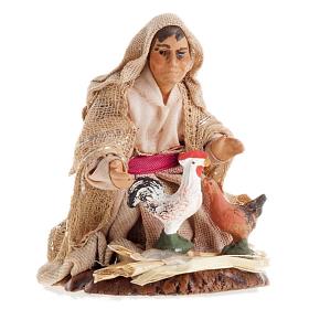 Neapolitan Nativity figurine, Woman with chickens 8cm