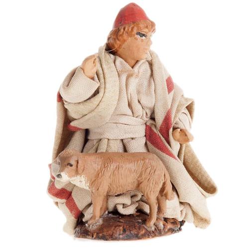 Neapolitan Nativity figurine, Child with dog 8cm 1