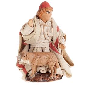 Neapolitan Nativity figurine, Child with dog 8cm