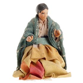 Donna seduta 8 cm presepe di Napoli