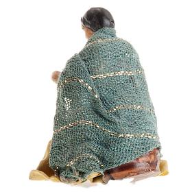 Donna seduta 8 cm presepe di Napoli