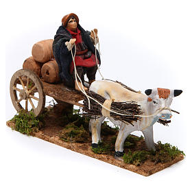 Ciccibacco con carro e bue 8 cm presepe Napoli