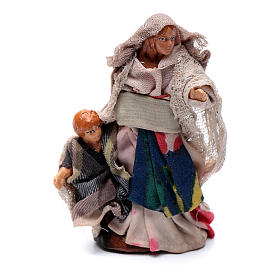 Neapolitan Nativity Scene: Neapolitan Nativity figurine, Woman with child 8cm