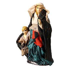 Neapolitan Nativity figurine, Woman with child 8cm