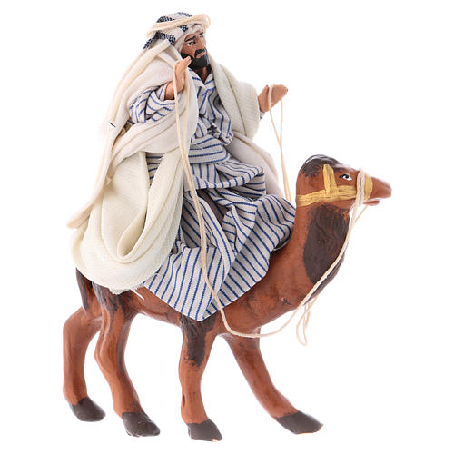 Homem árabe no camelo presépio napolitano terracota 8 cm 1