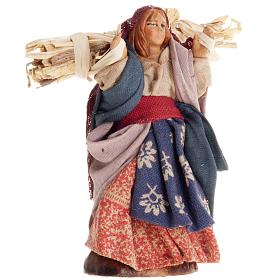 Neapolitan Nativity figurine, Woman with straw 8cm