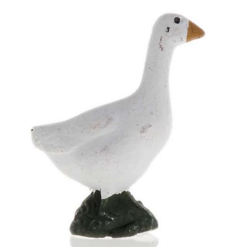 Neapolitan Nativity figurine, White goose 10cm 2