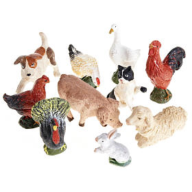 Nativity scene accessory courtyard animals 10 pcs 10cm