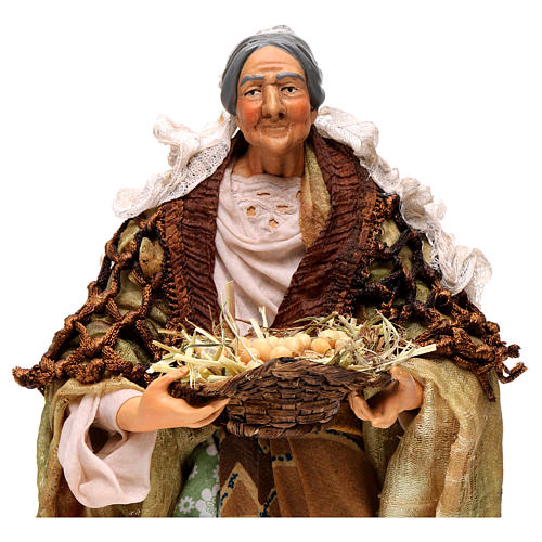 Pesebre Napolitano anciana con cesta de huevos 30 cm 2